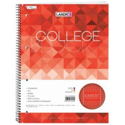 Collegeblock - DIN A4 - Lineatur 28 - Kariert Mit Doppelrand