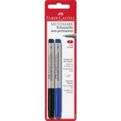 Faber-Castell Folienstifte Multimark, 2 Stück, Non-permanent, Fein, Schwarz/blau -Schule Deutschland Verkaufs-Shop 151498