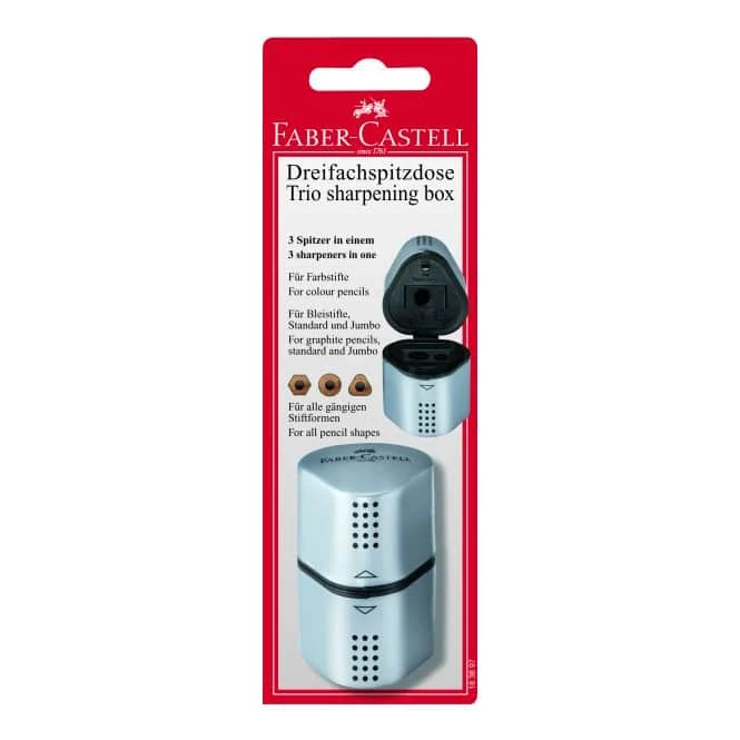Faber-Castell, Dreifachspitzdose GRIP Silber 2 Faber-Castell, Dreifachspitzdose GRIP Silber – Bild 2