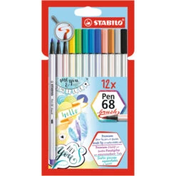 STABILO Pen 68 Brush - 12 Fasermaler -Schule Deutschland Verkaufs-Shop 227815 4006381546096 stabilo 12er filzstifte