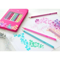 Faber-Castell - Sparkle Buntstifte Im Etui - 12 Farben -Schule Deutschland Verkaufs-Shop 228134 4005402017379 faber castell buntstifte sparkle 12er etui 04