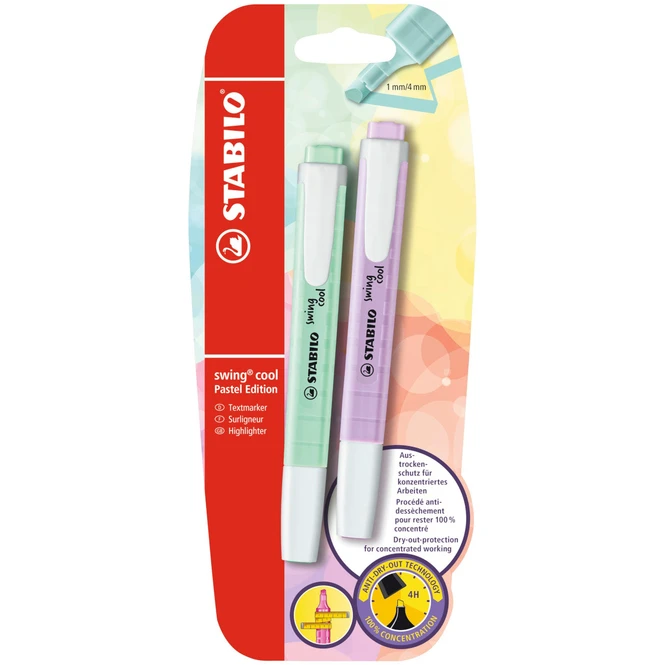 STABILO Textmarker Swing Cool Pastel Edition - Türkis/lila 2 STABILO Textmarker Swing Cool Pastel Edition - Türkis/lila – Bild 2