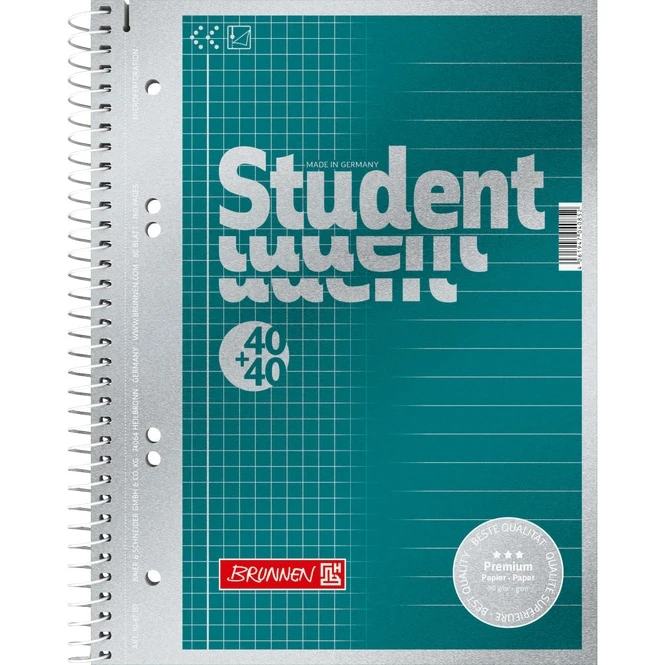 Brunnen - Collegeblock Premium Student - Duo A5 - Petrol-matallic 2 Brunnen - Collegeblock Premium Student - Duo A5 - Petrol-matallic – Bild 2