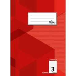 Doppelheft - DIN A4 - Lineatur 3 - Liniert - 32 Blatt