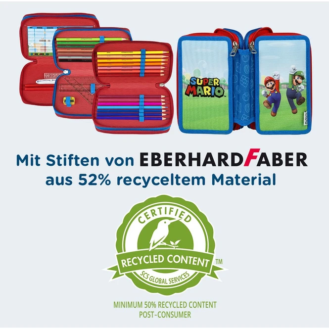 Undercover Super Mario - Federmäppchen Mit 3 Fächern - 30-teilig 5 Undercover Super Mario - Federmäppchen Mit 3 Fächern - 30-teilig – Bild 5