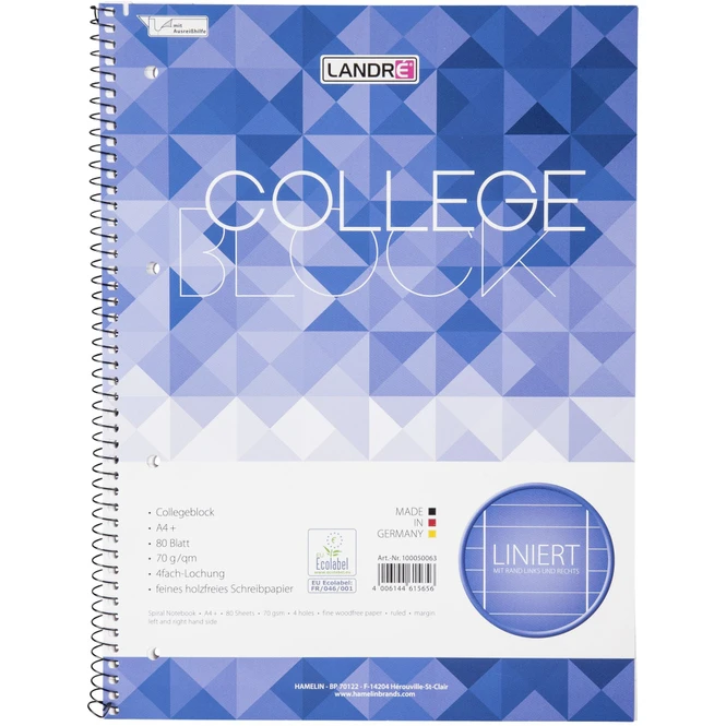 Collegeblock - DIN A4 - Lineatur 27 - Liniert Mit Doppelrand 1 Collegeblock - DIN A4 - Lineatur 27 - Liniert Mit Doppelrand