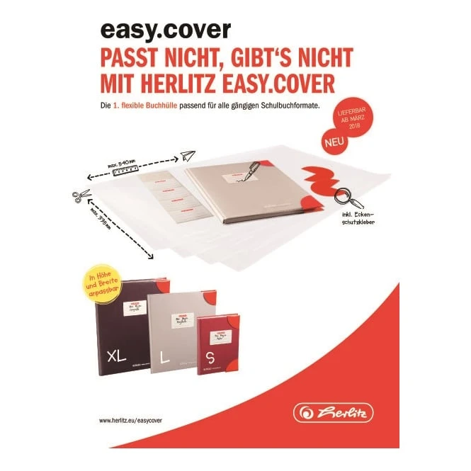 Herlitz Buchschoner - Easy Cover - 5er Set 1 Herlitz Buchschoner - Easy Cover - 5er Set