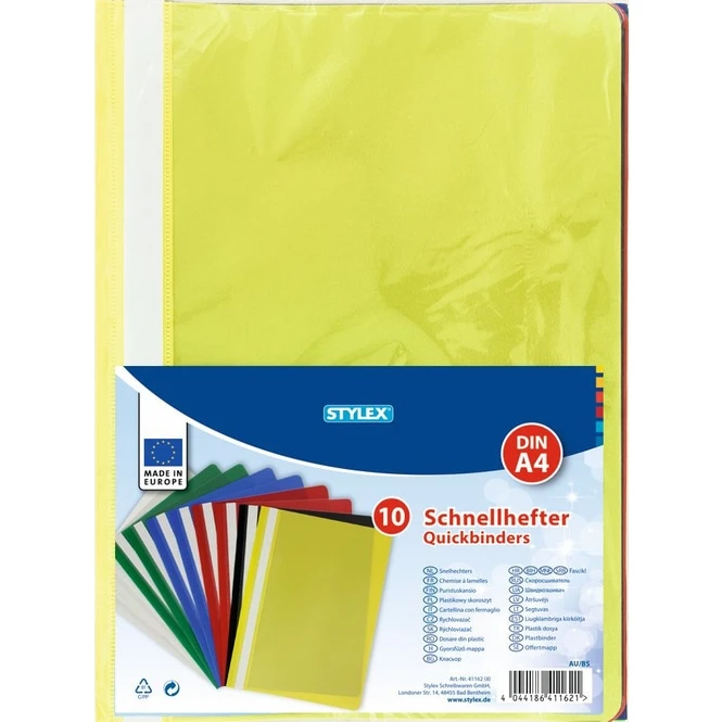 Stylex - Schnellhefter A4 - 10 Stück - Farblich Sortiert 1 Stylex - Schnellhefter A4 - 10 Stück - Farblich Sortiert