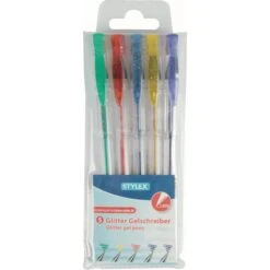 Stylex - Gelschreiber Glitzer - 5er Etui